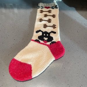 Rare vintage Christmas Cove wool dog stocking